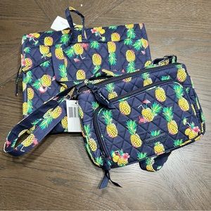 Vera Bradley Pineapple Cross Body and Door Organizer